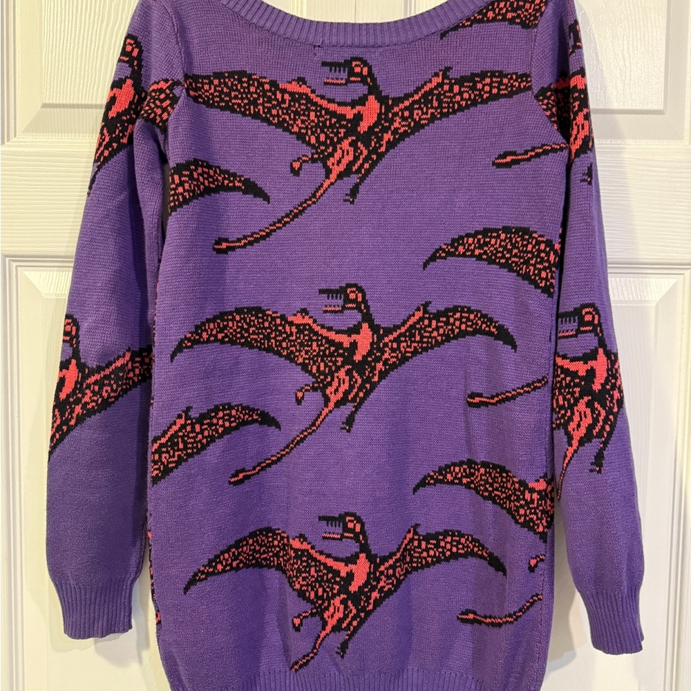 VTG Betsey Johnson Pterodactyl Sweater Dress - Picture 4 of 9